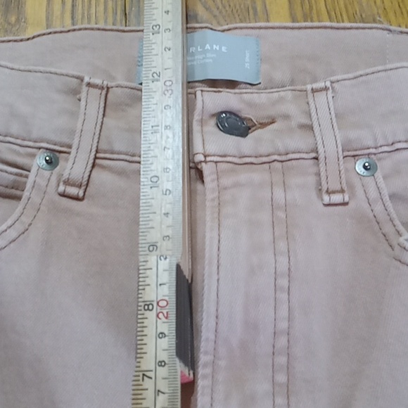 EVERLANE 25 SHORT Jeans Womens DENIM Pants New PINK PEACH WAY HIGH SLIM - Picture 5 of 9